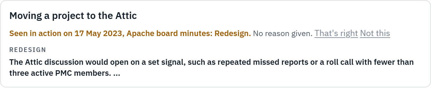 The card after the 2023 minutes were played back: part of the redesign way, seen in action on 17 May 2023.