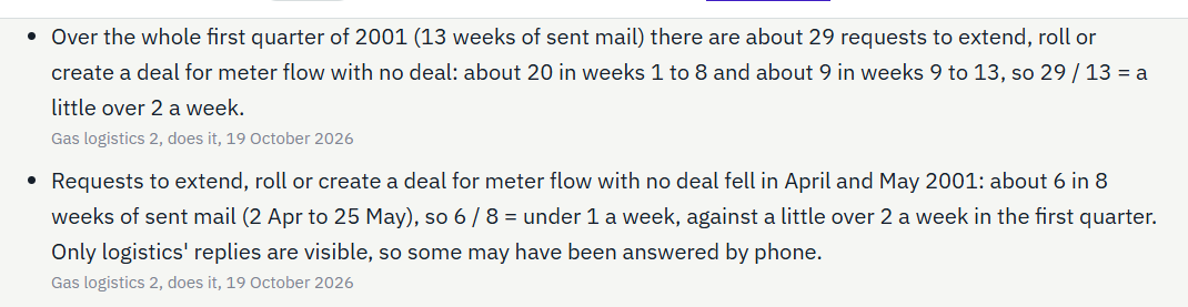 The page for deal maintenance: the first quarter's count, and the second quarter's beside it.