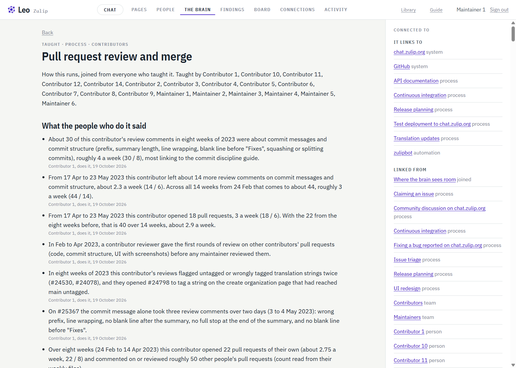 Leo's page for pull request review and merge, joined from 19 people.